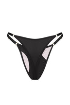 Black High-Waisted Silk Mesh Panties