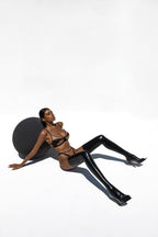 Elegant Black Long Latex Stockings