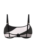 Black Silk Bra with Mesh Detail
