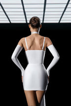 Elegant Microfiber Dress with Front Tie