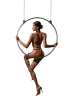 Elegant Strappy Lingerie Set - Black Mesh and Silk