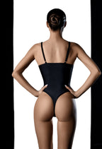 Stylish black one-piece swimsuit