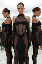 Dress Maxi Mesh Mire black