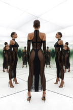 Dress Maxi Mesh Mire black