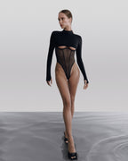 Bodysuit Cut-Out Mesh & Microfiber OBSCURA