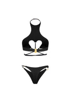 Swimsuit Black Strappy Cut-Out Bikini KOVALE