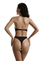 Black cut-out one-piece swimsuit