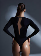 Elegant Black Long Sleeve Bodysuit