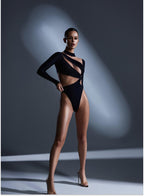 Elegant Black Bodysuit with Cutouts