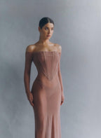 Dress Maxi w Corset Mesh