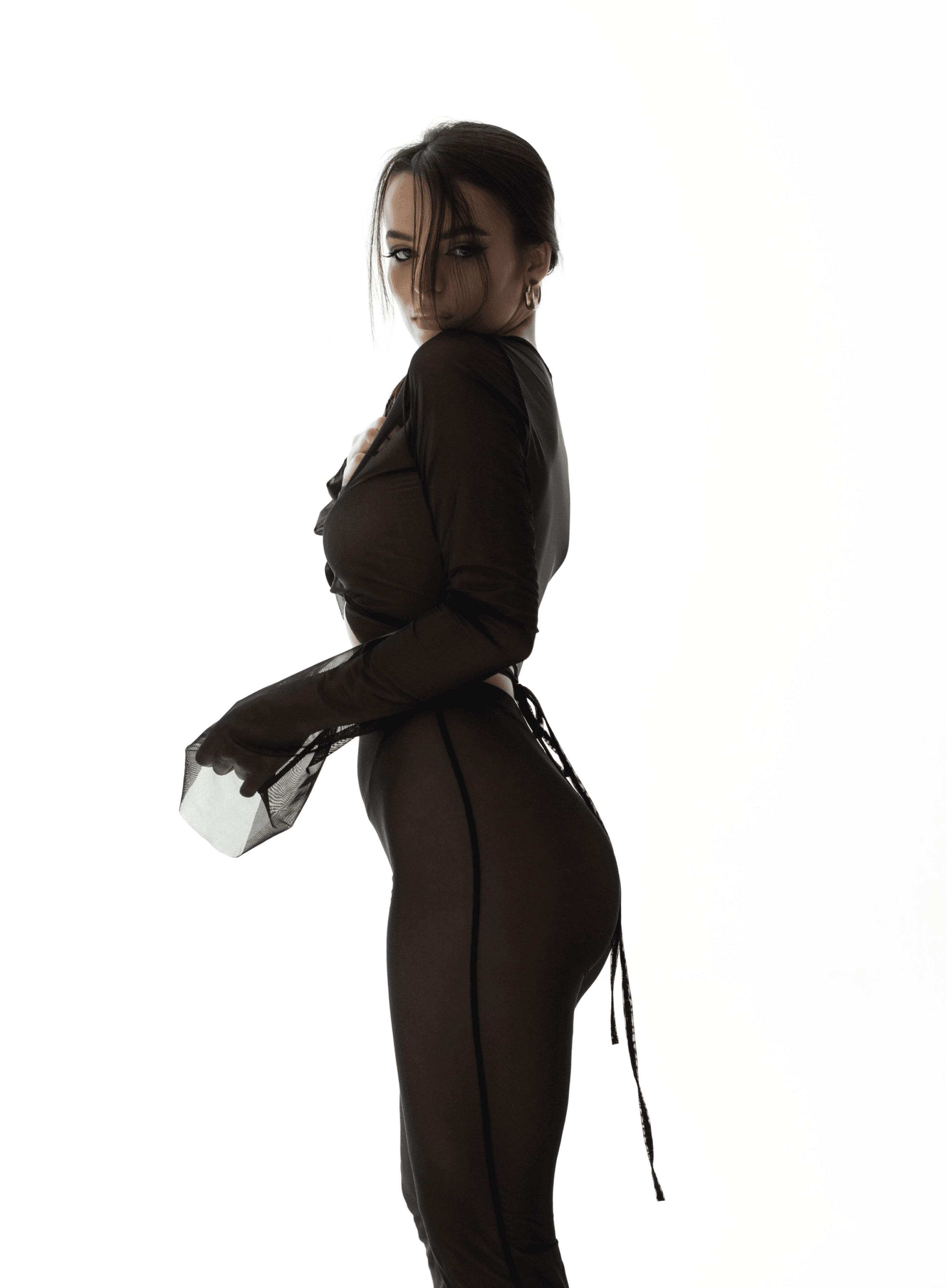 Elegant Mesh Suit Outfit: pants and top
